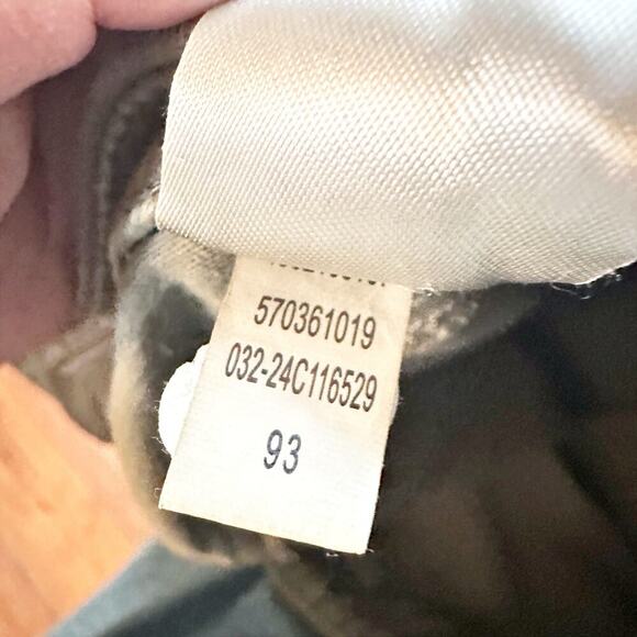 Chico’s Size 1 Women's Size 8 Pull-on Green Jegging Jeans Eyelet Lace Tulip Hem - Picture 10 of 14